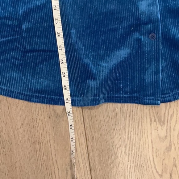 NWT Soft Surroundings Textured Velvet Boyfriend Blue Button Down Shirt Size 2X - Picture 10 of 11